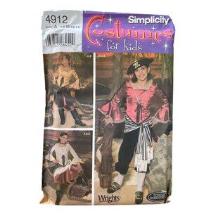 Simplicity 4912 Sewing Pattern Sizes 7-14 Girls Pirate Costumes Multicolor UNCUT
